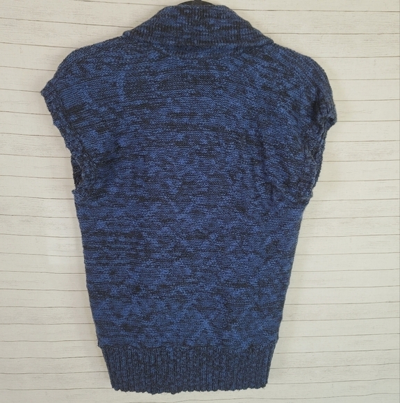 MICHAEL STARS WOOL BLEND MOTO STYLE BLUE & BLACK VEST, SZ XS/S - Picture 7 of 8